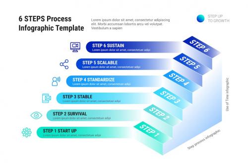 6 STEPS Process Infographic Template