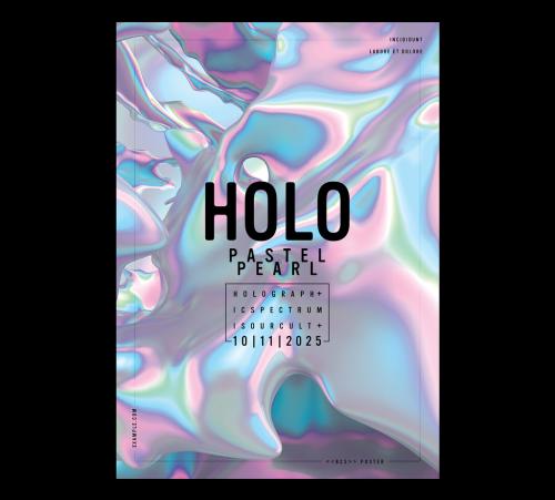 Trendy Vivid Iridescent Holographic Gradient Poster Layout - 465123947