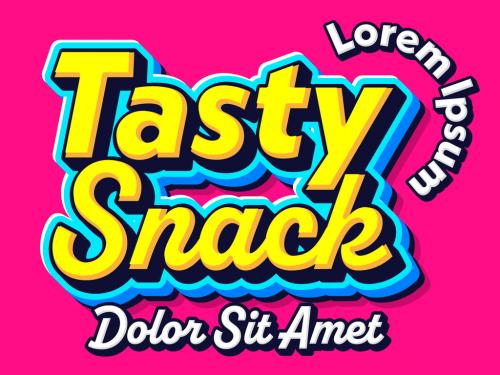 Tasty Snack Colorful Cartoon Text Effect - 465397888