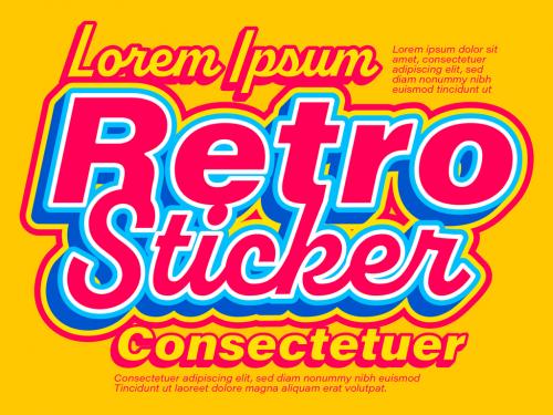 Retro Sticker Old Poster Style Text Effect - 465397895