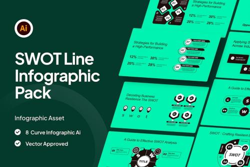 SWOT Line Infographic Asset Illustrator