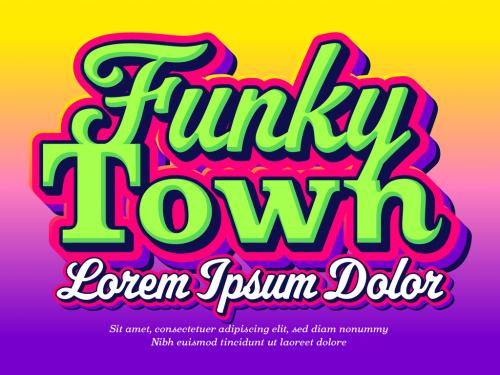 Funky Town Groovy Retro Text Effect - 465397911