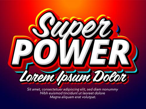 Super Power Strong Red Text Effect - 465397916