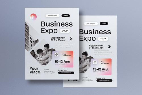 Grey Gradient Modern Business Expo Flyer