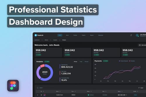 Professional Statistics UI Dashboard
