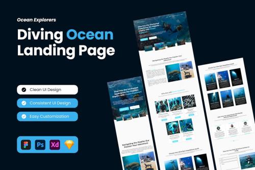 Ocean Explorers - Diving Ocean Landing Page