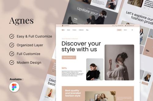 Agnes - Fashion Website UI Kit Figma Template