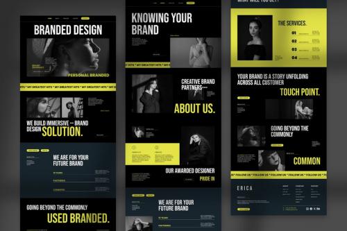 Erica - Brand Design Website UI Kit Figma Template