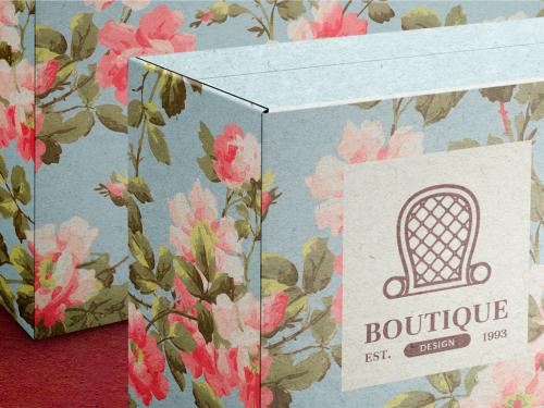 Floral Paper Box Mockup - 465401574