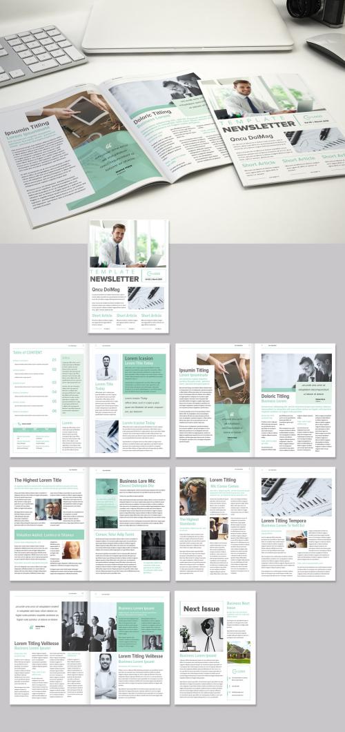 Modern Flyer with Blue and Green Accents - 465402009