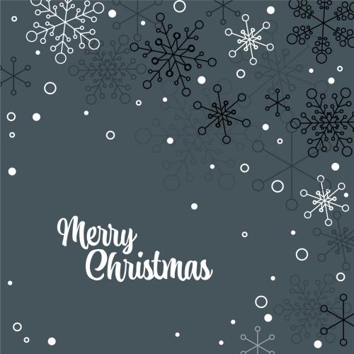 Merry Christmas Card with Minimalist Snowflakes Background - 465850503