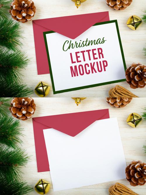 Christmas Letter and Envelope Mockup - 466042048