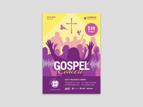 Modern Church Gospel Music Concert Flyer Layout - 466577458