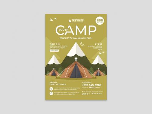 Church Youth Summer Outdoor Camp Flyer Poster - 466577467