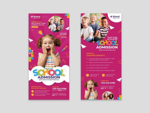 Thin School Education Kindergarten Daycare Flyer Card - 466577468