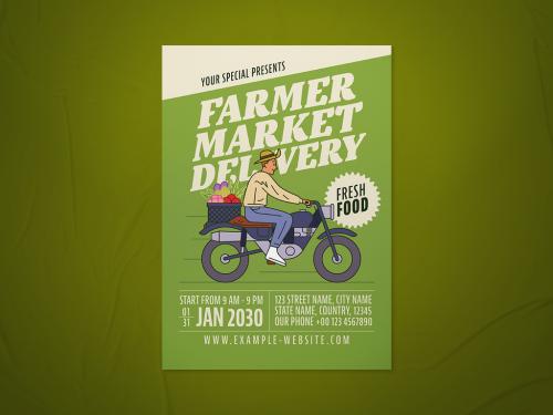 Farmer Market Delivery Flyer Layout - 466794314