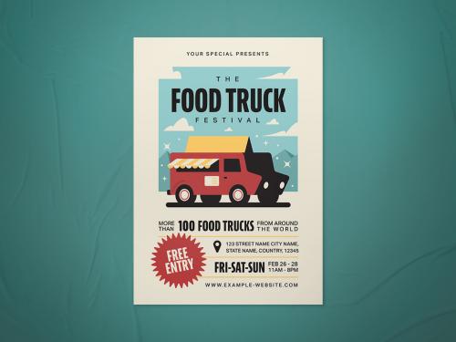 Food Truck Flyer Layout - 466794405