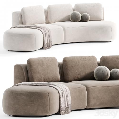 Pebble Boucle Curved Modular Sofa by deluxdeco