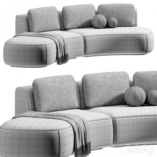 Pebble Boucle Curved Modular Sofa by deluxdeco