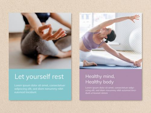 Yoga Lifestyle Poster Dual Set - 466795734
