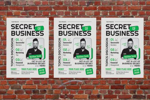 Green Utilitarian Secret of Business Flyer Set