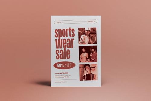 Beige Minimalist Sportswear Sale Flyer Set