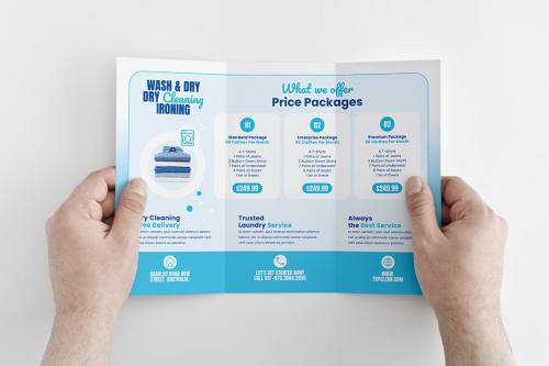 Laundry Services Trifold Brochure Template