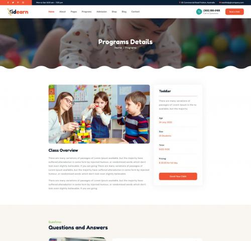 Kidearn - Kindergarten & Baby Care Figma Template