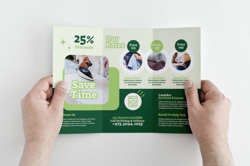Laundry Services Trifold Brochure Template