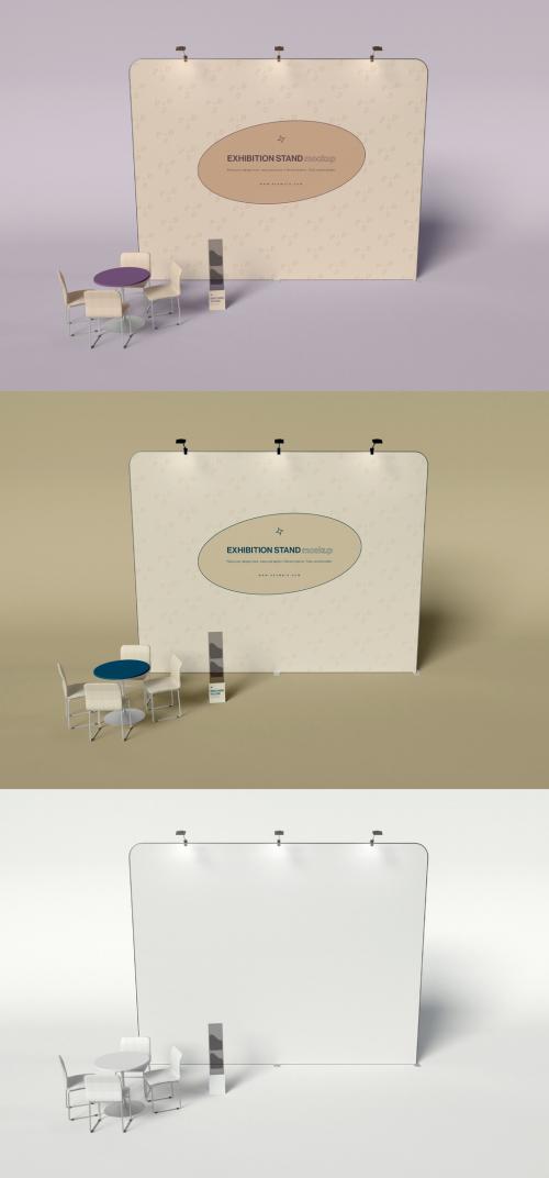 Exhibition Stand with Brochure Holder Mockup - 466796291