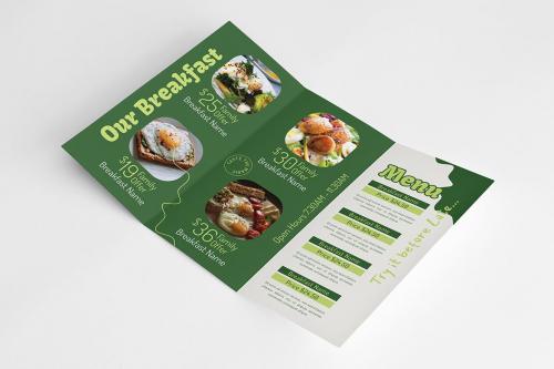 Breakfast Food Menu Trifold Brochure