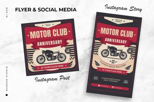 Moto Club - Anniversary Flyer & Instagram