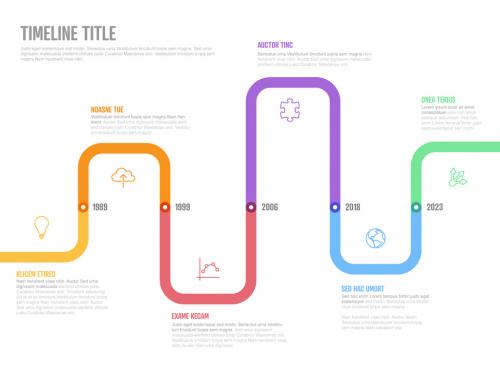 Infographic Company Milestones Curved Thick Line Timeline Template - 467009775