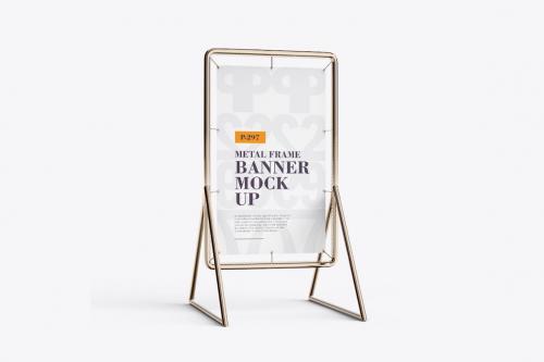 Advertising Metal Frame Banner Mockup