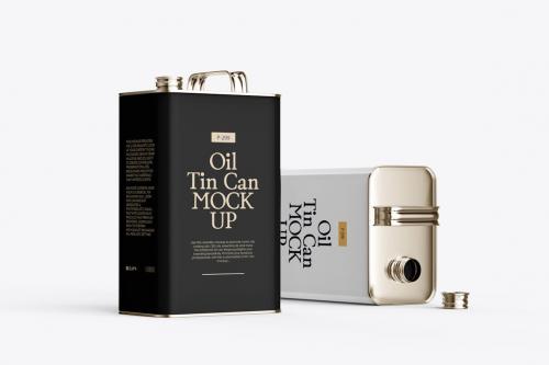 PSD Tin Can Product Container Mockup
