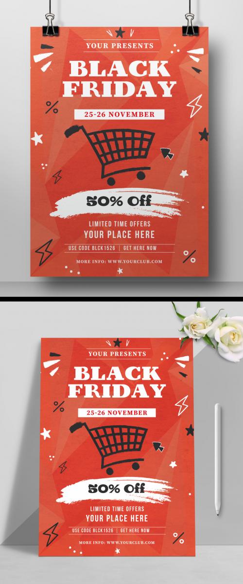 Black Friday Sales Poster Layout Design - 467237310