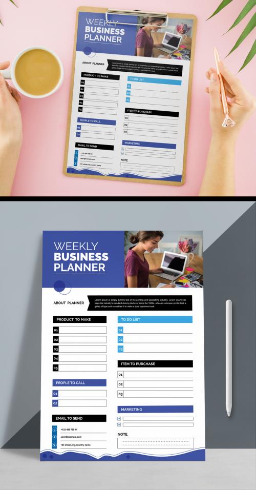 Monthly Planner Design Weekly Planner Print Layout - 467237316