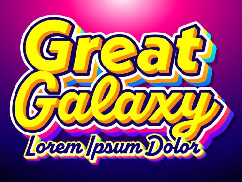 Great Galaxy Colorful Extruded Text Effect - 467237739