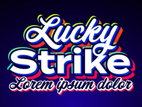 Lucky Strike Modern Dark Pop Text Effect - 467237741