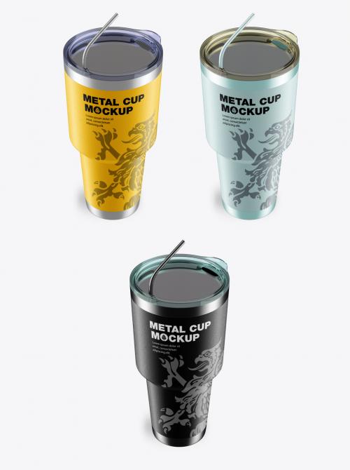 Stainless Steel Travel Cup Mockup - 467238135