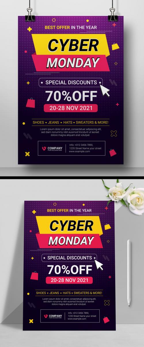 Cyber Monday Poster Design 2022 Layout - 467446982
