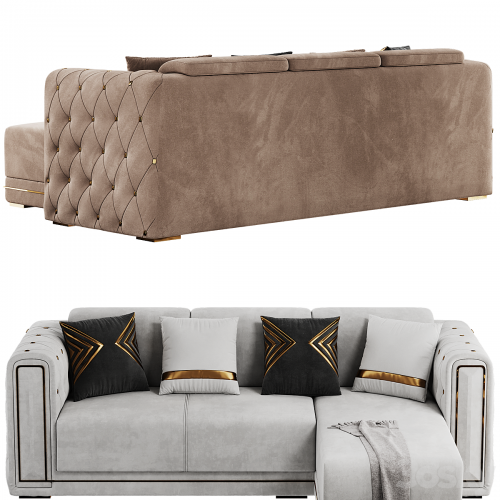Modern Corner Beige Sectional Sofa