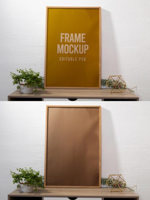 Frame on Desk Mockup - 468032159