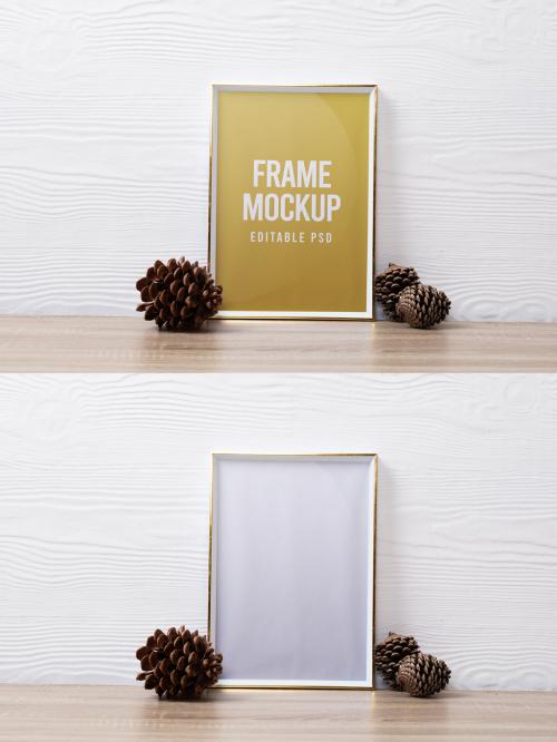Frame with Pinecones Mockup - 468032161