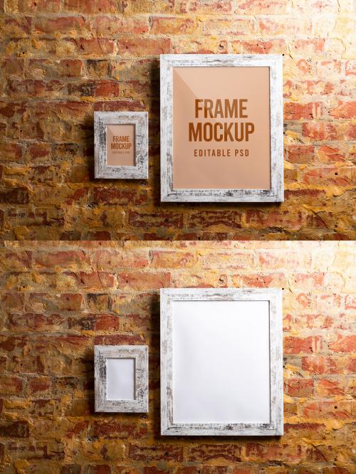 Frame Mockup on Stone Wall - 468032202
