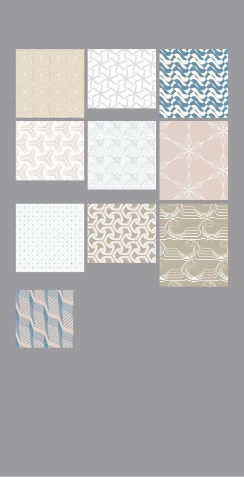 Pastel Colored Simple Geometric Seamless Pattern Collection - 468263213