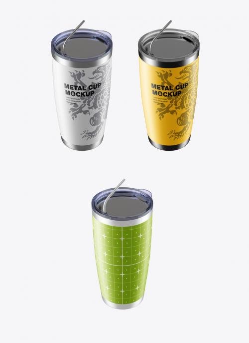Stainless Steel Travel Cup Mockup - 468468171