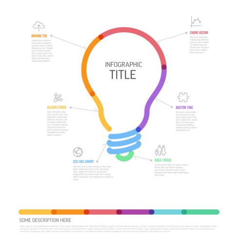 Thick Line Light Bulb Multipurpose Infographic Layout - 468676466