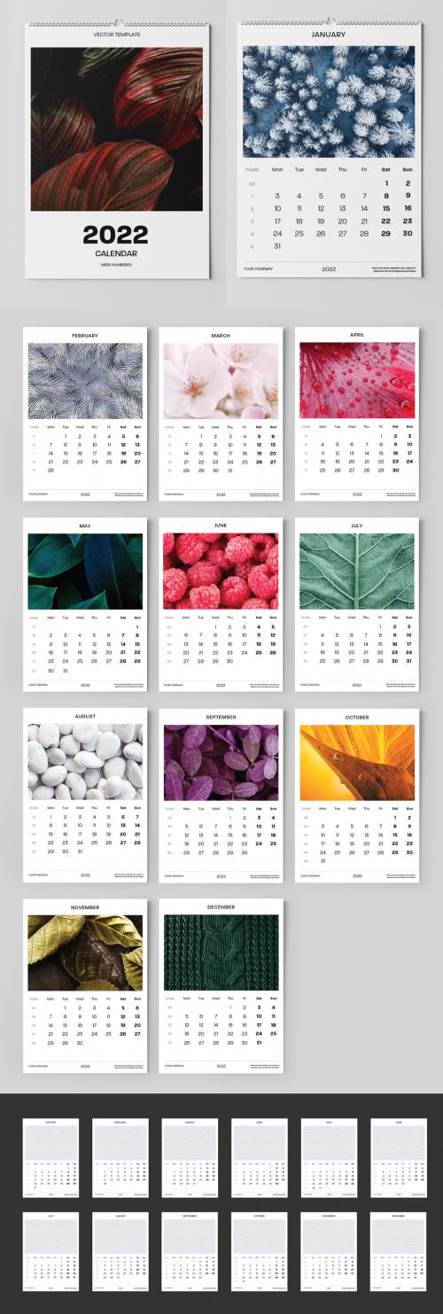 Wall Desk Calendar with Week Numbering - 468851608