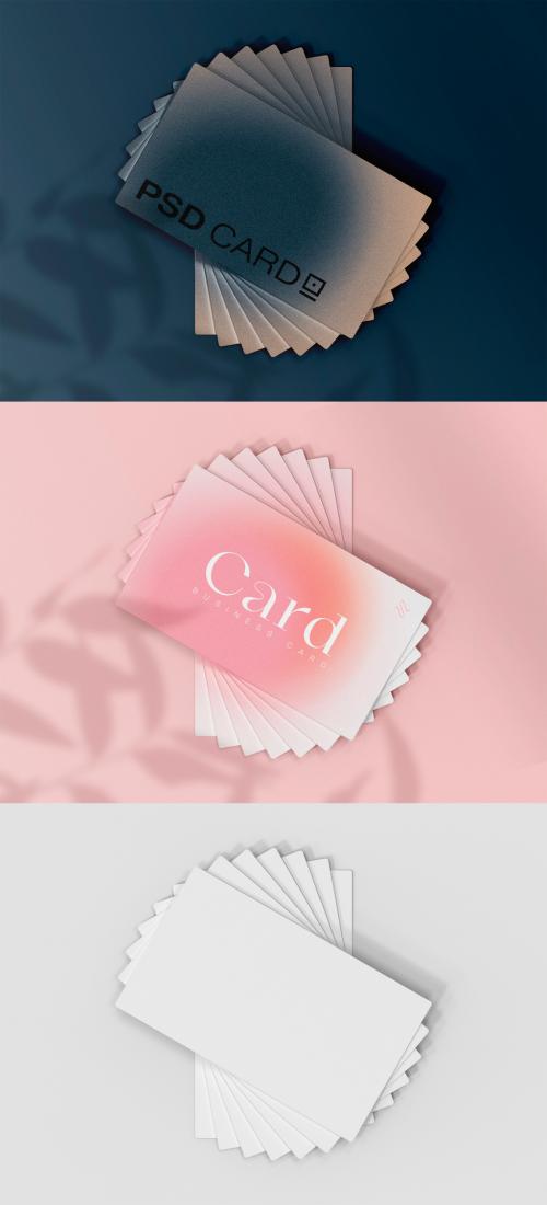 3D Stacked Business Cards Mockup - 469582290